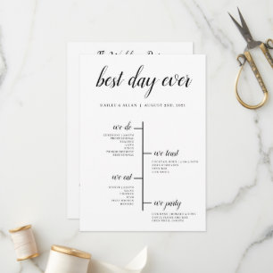 Best Day Ever Wedding Timeline Program Programme