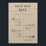 Best Day Ever Wedding Timeline Program Programme<br><div class="desc">This program includes a timeline of your wedding as a fun and simple way to give important wedding information to your wedding guests.</div>