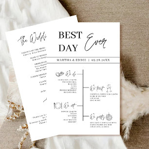 Best Day Ever Wedding Timeline Programme
