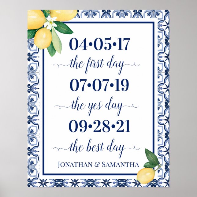 Best Day Wedding Date Yes Day Mediterranean Poster (Front)