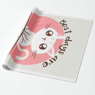Best Days Are Meow Days,Cute Kitten Cat Lover Gift Wrapping Paper