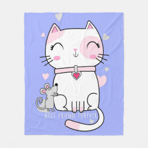 Best Days Are Meow Days Lovely Pink Meow Forever Fleece Blanket