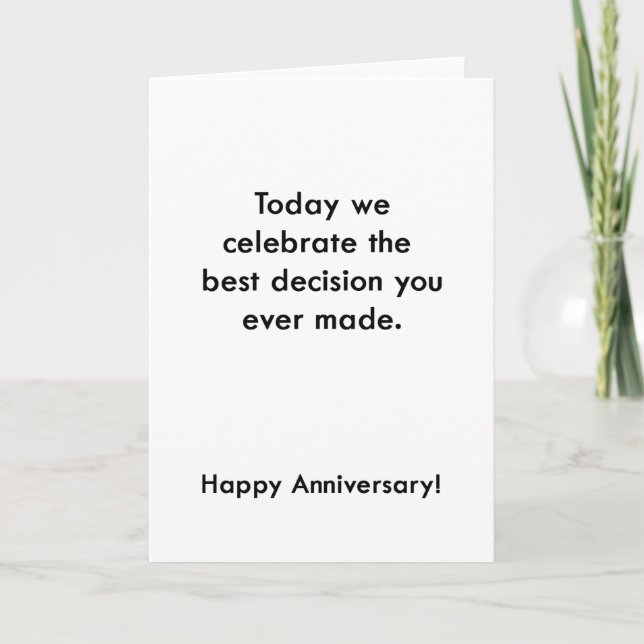 Best Decision Anniversary Card (Front)