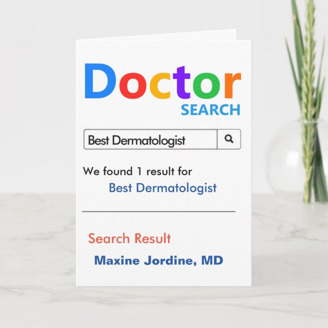 Best Dermatologist Search Thank You Card (Front)