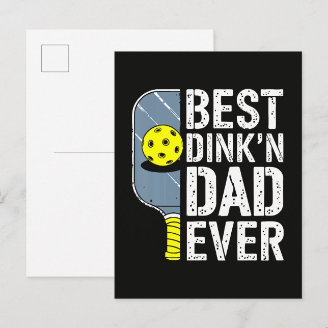 Best Dink'N Dad Ever Pickleball Invitation Postcard (Front/Back)