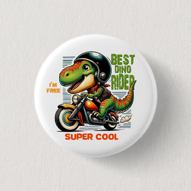 Best dino rider super cool  3 cm round badge (Front)