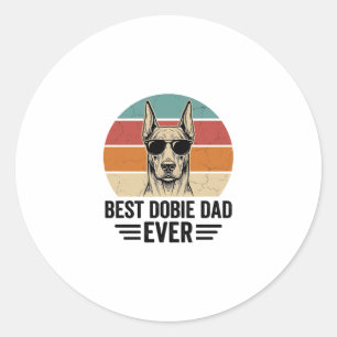 Best Dobie Dad Ever Vintage Doberman Shirt_1 Classic Round Sticker