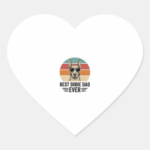 Best Dobie Dad Ever Vintage Doberman Shirt_1 Heart Sticker