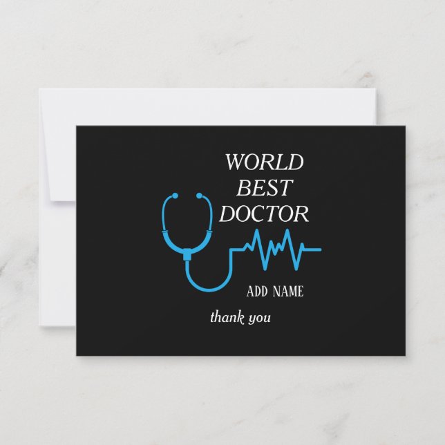 Best Doctor Ever Appreciation World’s Greatest Doc Thank You Card (Front)