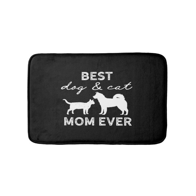 Best Dog And Cat Mum Gift Cute Crazy Cat Lady Dog Bath Mat (Front)