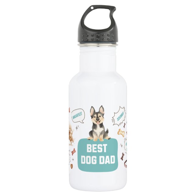 Best Dog Dad 532 Ml Water Bottle (Front)