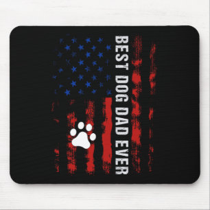 Best Dog Dad American Flag Fathers Day For Best Do Mouse Pad
