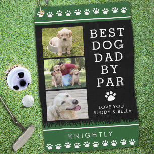 BEST DOG DAD BY PAR 3 Photo Paw Prints Golf Towel