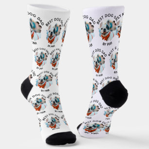 Best Dog Dad By Par Custom Dog Photo Father's Day Socks