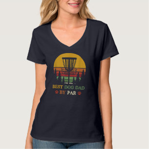 Best Dog Dad by Par Funny Retro vintage Frisbee Go T-Shirt