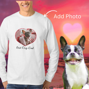 Best Dog Dad , custom heart photo heart. T-Shirt