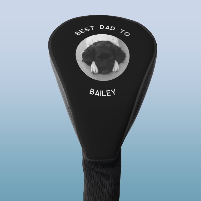 Best Dog Dad custom Text Photo Keepsake Golf Head Cover (Best dog dad personalized name custom text photo golf head cover)