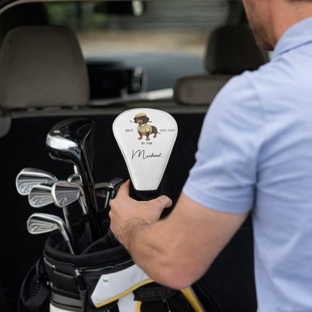 Best Dog Dad Dachshund Name Text Golf Head Cover (Creator Uploaded)