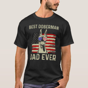 Best Dog Dad Ever American Flag Dad Joke 4th July  T-Shirt