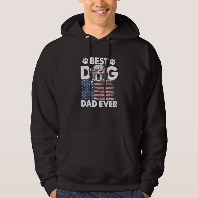 Best Dog Dad Ever Beagle American Flag Hoodie (Front)
