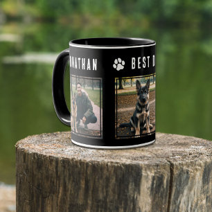 Best Dog Dad Ever Black White 3 Photo Mug