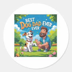 Best Dog Dad Ever Cartoon Large Sticker