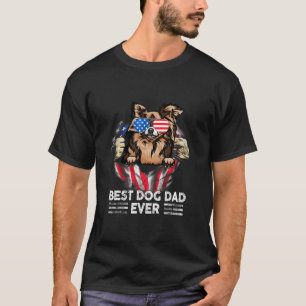 Best Dog Dad Ever Chihuahua Dog American Flag T-Shirt