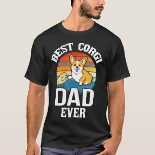 Best Dog Dad Ever Corgi Retro Vintage T-Shirt