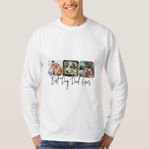 Best Dog Dad Ever - Custom 3-Photo Collage T-Shirt