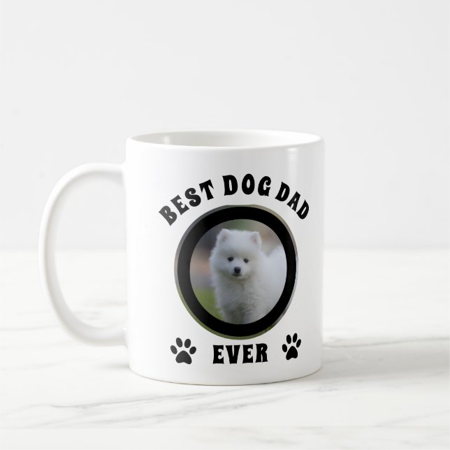 Best Dog Dad Ever Custom Photo Personalised Coffee Mug (Left)