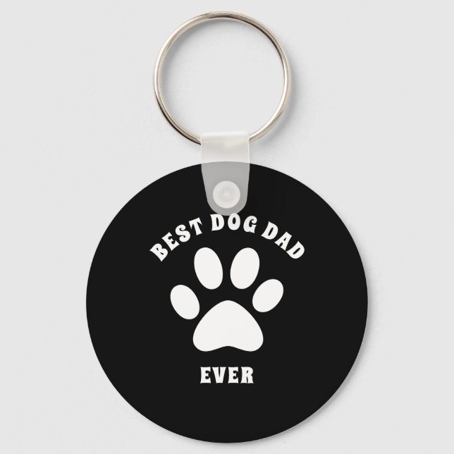 Best Dog Dad Ever Custom Text Personalised Key Ring (Front)