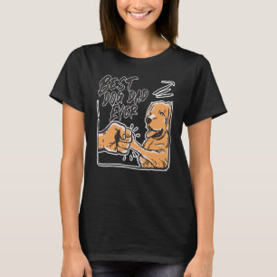 Best Dog Dad Ever Cute Golden Retriever Daddy Fath T-Shirt