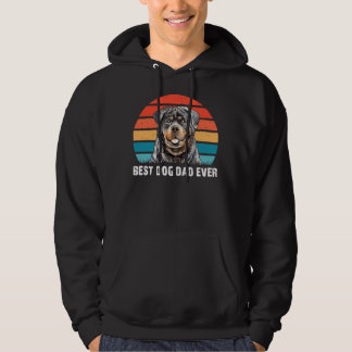 Best Dog Dad Ever Cute Rottweiler Retro Vintage Hoodie