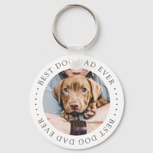 Best Dog Dad Ever Elegant Simple Custom Photo Key Ring