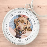 Best Dog Dad Ever Elegant Simple Custom Photo Key Ring<br><div class="desc">This simple and classic design is composed of serif typography and add a custom photo.</div>