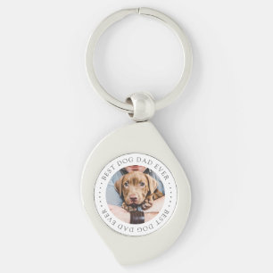 Best Dog Dad Ever Elegant Simple Custom Photo Key Ring