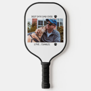 Best Dog Dad Ever Father's Day Custom Photo  Pickleball Paddle