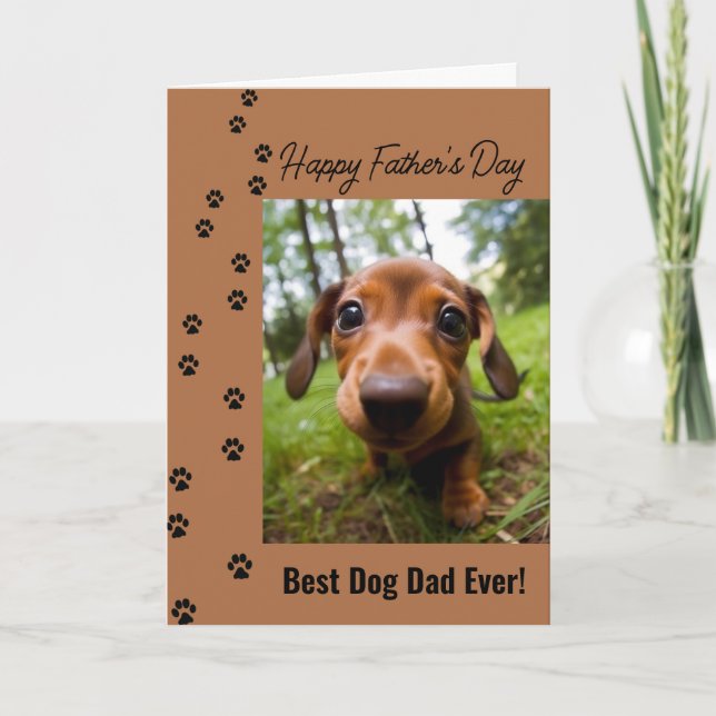 Best Dog Dad Ever Father's Day Dog Photo Card (Front)