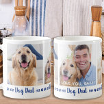 Best Dog Dad Ever Fun Blue 3 Photo Coffee Mug<br><div class="desc">Best Dog Dad Ever... Surprise your favourite Dog Dad whether it's his birthday, Father's Day or Christmas with this super cute custom photo collage mug . Customise this dog dad mug with 3 of your dog's favourite photos, and personalised the centre photo with name. Great gift from the dog. COPYRIGHT...</div>