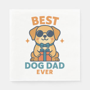 Best Dog Dad Ever – Funny Father's Day Dog Shirt Napkin