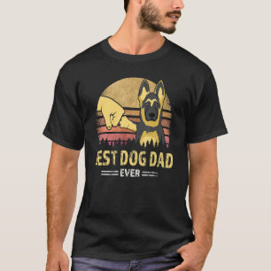 Best Dog Dad Ever German Shepherd Retro Puppy  Des T-Shirt