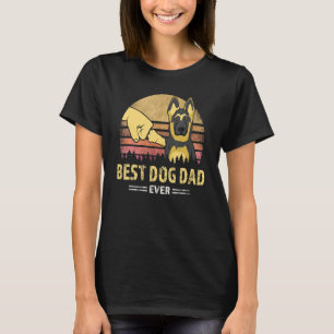 Best Dog Dad Ever German Shepherd Retro Puppy  Des T-Shirt