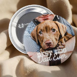 Best Dog Dad Ever Modern Custom Pet Photo 6 Cm Round Badge<br><div class="desc">This simple and classic design is composed of serif typography and add a custom photo</div>