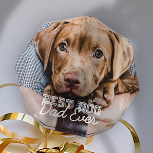 Best Dog Dad Ever Modern Custom Pet Photo Block