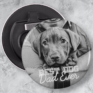 Best Dog Dad Ever Modern Custom Pet Photo Bottle Opener