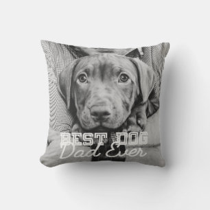 Best Dog Dad Ever Modern Custom Pet Photo Cushion