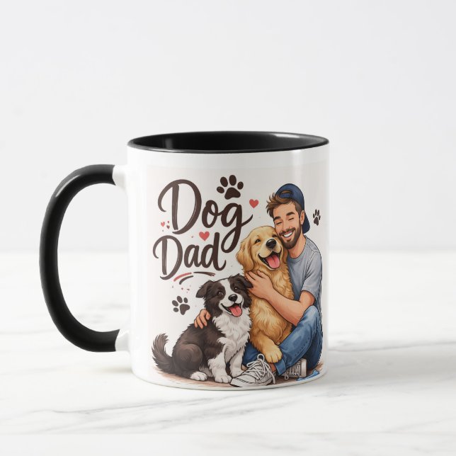 Best Dog Dad Ever Mug – Cute Dog Lover Coffee Cup (Left)
