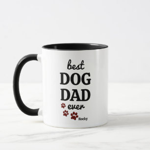 Best Dog Dad Ever Name Pawprint Coffee Mug