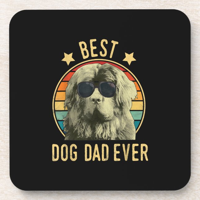 Best dog dad ever | newfoundland dad gift coaster (Front)