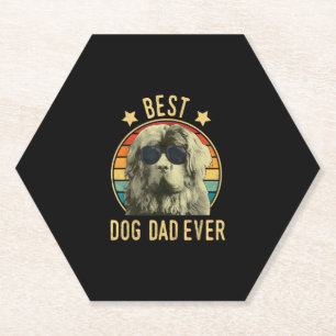 Best dog dad ever newfoundland dad gift paper coaster